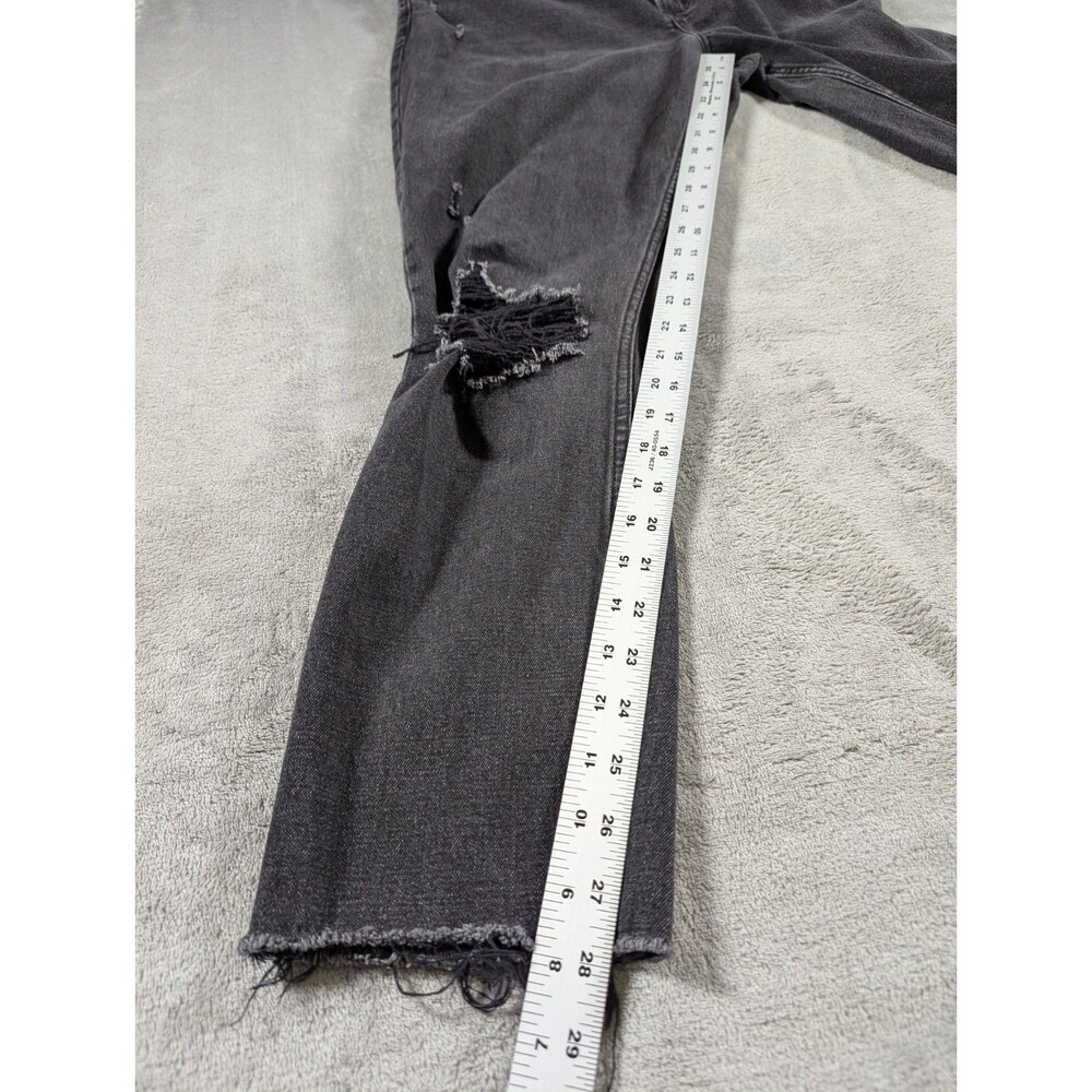 Abercrombie & Fitch The Skinny High Rise Jeans Womens 32/14 Black Distress Denim - Picture 9 of 10